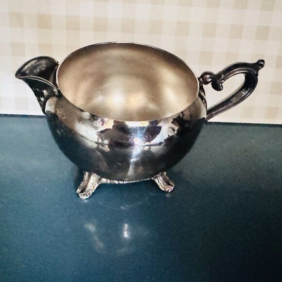 Vintage 3pc Wm Rogers Silverplate Coffee Tea Pot Set Baroque Mid-century Footed - Picture 14 of 16